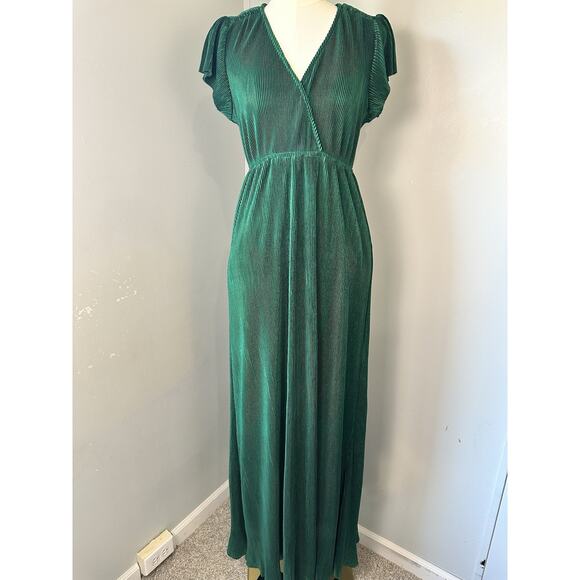 BALTIC BORN ATHENA Emerald Green Pleated Maxi Dress Size SMALL - Picture 5 of 13